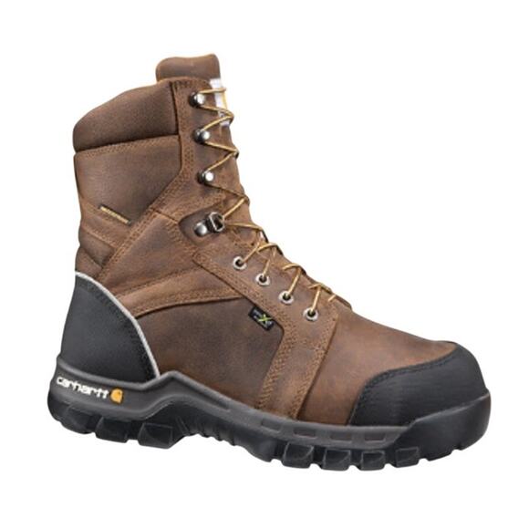 Carhartt Men Rugged Flex 8" Composite Toe Work Boot US 8.5 EU 41.5 Brown WP GUC - Picture 1 of 14